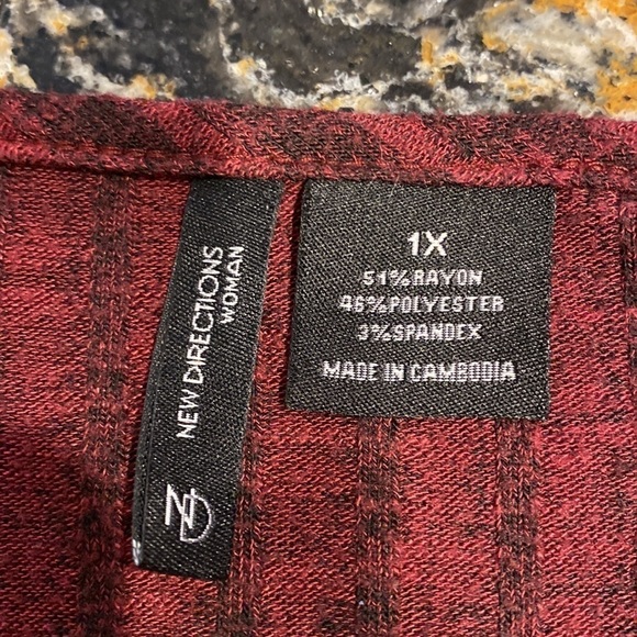 A womens New Directions purple stretch long sleeve plus size knit top size 1X - Picture 3 of 3